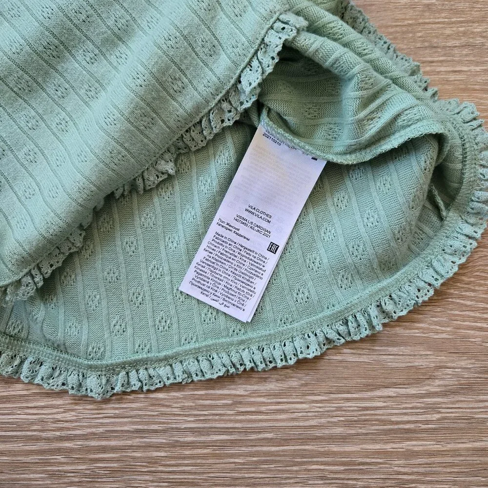 Vila Visima Button-Up Knit Cardigan Light Green Size XS Amsterdam, Europe. NWOT